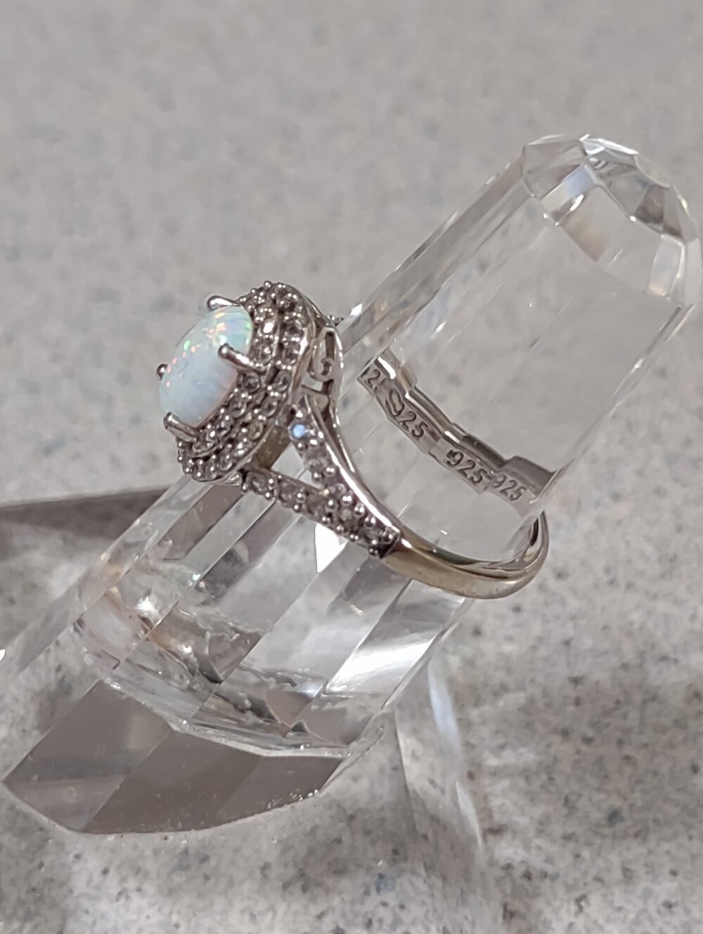 Created Opal Ring(7) October Birthstone - Picture 2 of 4